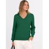 imageANRABESS Womens Long Sleeve V Neck Sweaters 2025 Fall Casual Classic Soft Loose Fit Basic Pullover Jumper TopForest Green