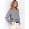 imageANRABESS Womens Long Sleeve V Neck Sweaters 2025 Fall Casual Classic Soft Loose Fit Basic Pullover Jumper TopGrey