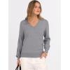 imageANRABESS Womens Long Sleeve V Neck Sweaters 2025 Fall Casual Classic Soft Loose Fit Basic Pullover Jumper TopGrey