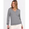 imageANRABESS Womens Long Sleeve V Neck Sweaters 2025 Fall Casual Classic Soft Loose Fit Basic Pullover Jumper TopGrey