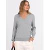 imageANRABESS Womens Long Sleeve V Neck Sweaters 2025 Fall Casual Classic Soft Loose Fit Basic Pullover Jumper TopLight Grey