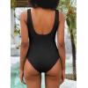 imageANRABESS Womens One Piece Swimsuit 2025 Summer Solid Square Neck Tummy Control Modest Full Coverage Ribbed Bathing SuitsBlack