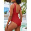 imageANRABESS Womens One Piece Swimsuit 2025 Summer Solid Square Neck Tummy Control Modest Full Coverage Ribbed Bathing SuitsRed