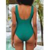 imageANRABESS Womens One Piece Swimsuit 2025 Summer Solid Square Neck Tummy Control Modest Full Coverage Ribbed Bathing SuitsTeal
