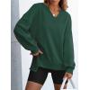 imageANRABESS Womens Oversized Sweatshirts Long Sleeve Tunic Shirts V Neck Loose Pullover Tops 2025 Trendy Fall Teen Girls OutfitDark Green