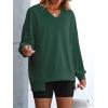 imageANRABESS Womens Oversized Sweatshirts Long Sleeve Tunic Shirts V Neck Loose Pullover Tops 2025 Trendy Fall Teen Girls OutfitDark Green