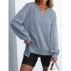 imageANRABESS Womens Oversized Sweatshirts Long Sleeve Tunic Shirts V Neck Loose Pullover Tops 2025 Trendy Fall Teen Girls OutfitLight Blue