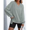 imageANRABESS Womens Oversized Sweatshirts Long Sleeve Tunic Shirts V Neck Loose Pullover Tops 2025 Trendy Fall Teen Girls OutfitLight Green