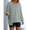 imageANRABESS Womens Oversized Sweatshirts Long Sleeve Tunic Shirts V Neck Loose Pullover Tops 2025 Trendy Fall Teen Girls OutfitLight Green