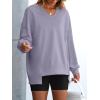 imageANRABESS Womens Oversized Sweatshirts Long Sleeve Tunic Shirts V Neck Loose Pullover Tops 2025 Trendy Fall Teen Girls OutfitLight Purple