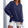 imageANRABESS Womens Oversized Sweatshirts Long Sleeve Tunic Shirts V Neck Loose Pullover Tops 2025 Trendy Fall Teen Girls OutfitNavy Blue