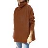 imageANRABESS Womens Oversized Turtleneck Batwing Sleeve Spilt Casual Loose Knit Tunic Pullover Sweater Tops 2025 Fall OutfitsAuburn