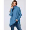 imageANRABESS Womens Oversized Turtleneck Batwing Sleeve Spilt Casual Loose Knit Tunic Pullover Sweater Tops 2025 Fall OutfitsBlue