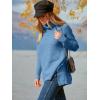 imageANRABESS Womens Oversized Turtleneck Batwing Sleeve Spilt Casual Loose Knit Tunic Pullover Sweater Tops 2025 Fall OutfitsBlue