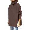 imageANRABESS Womens Oversized Turtleneck Batwing Sleeve Spilt Casual Loose Knit Tunic Pullover Sweater Tops 2025 Fall OutfitsChocola Coffee