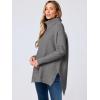 imageANRABESS Womens Oversized Turtleneck Batwing Sleeve Spilt Casual Loose Knit Tunic Pullover Sweater Tops 2025 Fall OutfitsDark Gray