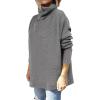 imageANRABESS Womens Oversized Turtleneck Batwing Sleeve Spilt Casual Loose Knit Tunic Pullover Sweater Tops 2025 Fall OutfitsDark Gray