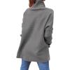 imageANRABESS Womens Oversized Turtleneck Batwing Sleeve Spilt Casual Loose Knit Tunic Pullover Sweater Tops 2025 Fall OutfitsDark Gray