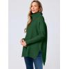 imageANRABESS Womens Oversized Turtleneck Batwing Sleeve Spilt Casual Loose Knit Tunic Pullover Sweater Tops 2025 Fall OutfitsDeep Green