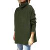 imageANRABESS Womens Oversized Turtleneck Batwing Sleeve Spilt Casual Loose Knit Tunic Pullover Sweater Tops 2025 Fall OutfitsForest