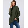 imageANRABESS Womens Oversized Turtleneck Batwing Sleeve Spilt Casual Loose Knit Tunic Pullover Sweater Tops 2025 Fall OutfitsForest