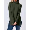 imageANRABESS Womens Oversized Turtleneck Batwing Sleeve Spilt Casual Loose Knit Tunic Pullover Sweater Tops 2025 Fall OutfitsForest