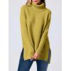 imageANRABESS Womens Oversized Turtleneck Batwing Sleeve Spilt Casual Loose Knit Tunic Pullover Sweater Tops 2025 Fall OutfitsGinger