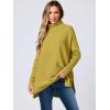 imageANRABESS Womens Oversized Turtleneck Batwing Sleeve Spilt Casual Loose Knit Tunic Pullover Sweater Tops 2025 Fall OutfitsGinger
