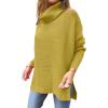 imageANRABESS Womens Oversized Turtleneck Batwing Sleeve Spilt Casual Loose Knit Tunic Pullover Sweater Tops 2025 Fall OutfitsGinger
