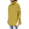 imageANRABESS Womens Oversized Turtleneck Batwing Sleeve Spilt Casual Loose Knit Tunic Pullover Sweater Tops 2025 Fall OutfitsGinger