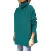 imageANRABESS Womens Oversized Turtleneck Batwing Sleeve Spilt Casual Loose Knit Tunic Pullover Sweater Tops 2025 Fall OutfitsGrass