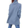 imageANRABESS Womens Oversized Turtleneck Batwing Sleeve Spilt Casual Loose Knit Tunic Pullover Sweater Tops 2025 Fall OutfitsGray Blue
