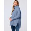 imageANRABESS Womens Oversized Turtleneck Batwing Sleeve Spilt Casual Loose Knit Tunic Pullover Sweater Tops 2025 Fall OutfitsGray Blue