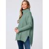 imageANRABESS Womens Oversized Turtleneck Batwing Sleeve Spilt Casual Loose Knit Tunic Pullover Sweater Tops 2025 Fall OutfitsGray Green