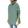 imageANRABESS Womens Oversized Turtleneck Batwing Sleeve Spilt Casual Loose Knit Tunic Pullover Sweater Tops 2025 Fall OutfitsGray Green
