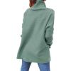 imageANRABESS Womens Oversized Turtleneck Batwing Sleeve Spilt Casual Loose Knit Tunic Pullover Sweater Tops 2025 Fall OutfitsGray Green