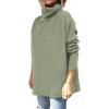 imageANRABESS Womens Oversized Turtleneck Batwing Sleeve Spilt Casual Loose Knit Tunic Pullover Sweater Tops 2025 Fall OutfitsGreen