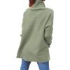 imageANRABESS Womens Oversized Turtleneck Batwing Sleeve Spilt Casual Loose Knit Tunic Pullover Sweater Tops 2025 Fall OutfitsGreen