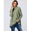 imageANRABESS Womens Oversized Turtleneck Batwing Sleeve Spilt Casual Loose Knit Tunic Pullover Sweater Tops 2025 Fall OutfitsGreen