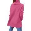 imageANRABESS Womens Oversized Turtleneck Batwing Sleeve Spilt Casual Loose Knit Tunic Pullover Sweater Tops 2025 Fall OutfitsHot Pink