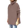 imageANRABESS Womens Oversized Turtleneck Batwing Sleeve Spilt Casual Loose Knit Tunic Pullover Sweater Tops 2025 Fall OutfitsLight Brown