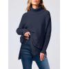 imageANRABESS Womens Oversized Turtleneck Batwing Sleeve Spilt Casual Loose Knit Tunic Pullover Sweater Tops 2025 Fall OutfitsNavy Blue