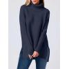 imageANRABESS Womens Oversized Turtleneck Batwing Sleeve Spilt Casual Loose Knit Tunic Pullover Sweater Tops 2025 Fall OutfitsNavy Blue