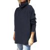 imageANRABESS Womens Oversized Turtleneck Batwing Sleeve Spilt Casual Loose Knit Tunic Pullover Sweater Tops 2025 Fall OutfitsNavy Blue
