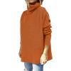 imageANRABESS Womens Oversized Turtleneck Batwing Sleeve Spilt Casual Loose Knit Tunic Pullover Sweater Tops 2025 Fall OutfitsOrange Rust