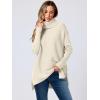 imageANRABESS Womens Oversized Turtleneck Batwing Sleeve Spilt Casual Loose Knit Tunic Pullover Sweater Tops 2025 Fall OutfitsParchment Apricot