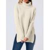 imageANRABESS Womens Oversized Turtleneck Batwing Sleeve Spilt Casual Loose Knit Tunic Pullover Sweater Tops 2025 Fall OutfitsParchment Apricot
