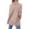 imageANRABESS Womens Oversized Turtleneck Batwing Sleeve Spilt Casual Loose Knit Tunic Pullover Sweater Tops 2025 Fall OutfitsPeach Brown Khaki