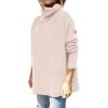 imageANRABESS Womens Oversized Turtleneck Batwing Sleeve Spilt Casual Loose Knit Tunic Pullover Sweater Tops 2025 Fall OutfitsPink