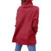 imageANRABESS Womens Oversized Turtleneck Batwing Sleeve Spilt Casual Loose Knit Tunic Pullover Sweater Tops 2025 Fall OutfitsRed